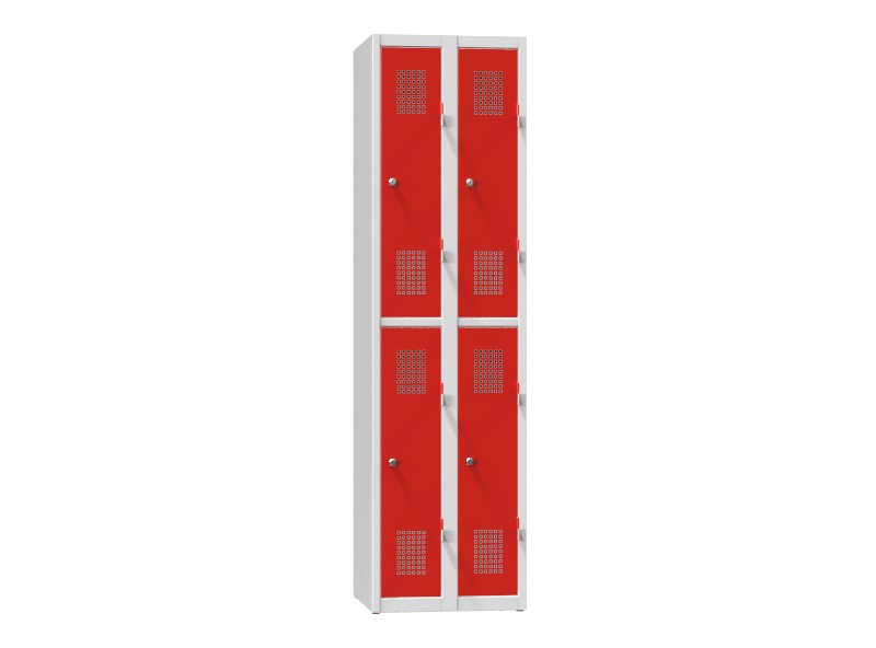 Kovová šatní skříň 4-box na soklu